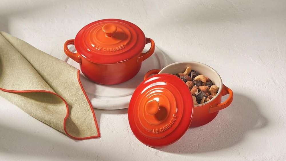 Le Creuset Stoneware Mini Round Cocotte, 24 oz., Sea Salt - Image 8