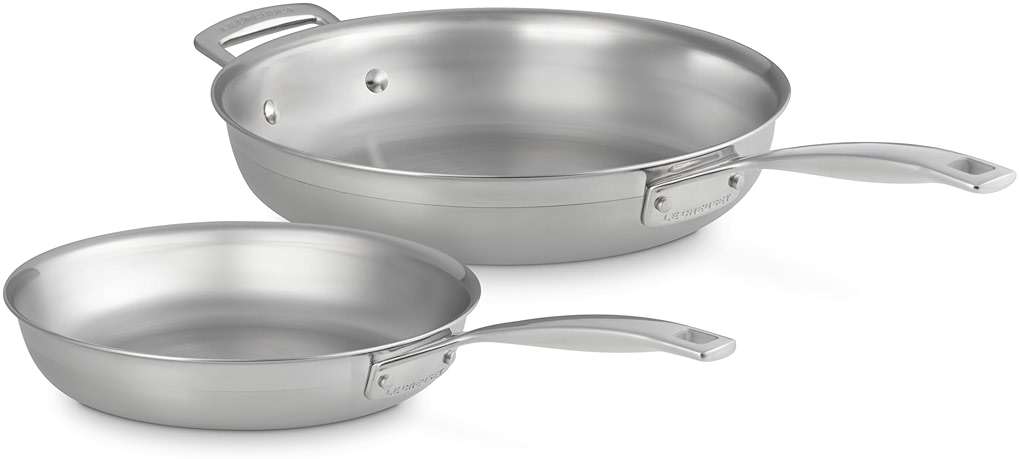Le Creuset Stainless Steel Classic 3-Ply Set of 2 Fry Pan Set, 9.5" and 11" - Image 1