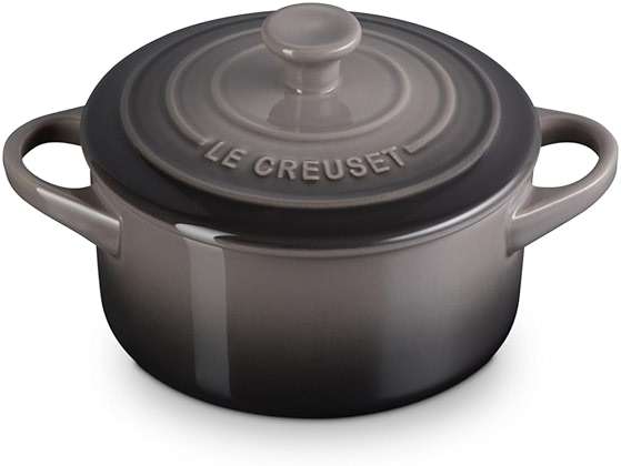 Le Creuset Stoneware Mini Round Cocotte, 24 oz., Oyster - Image 1