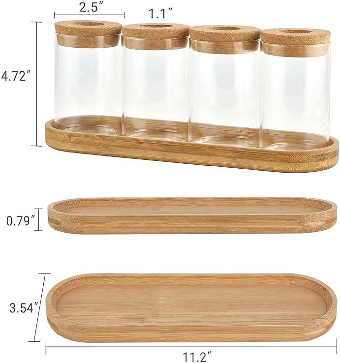 Dahey Plant Propagation Terrarium Desktop Glass Planter Station Water Planting Glass Vase with Lid and Wooden Stand for Propagating Hydroponic Plants Centerpiece Office Home Garden Decor, 4 Pcs - Image 3