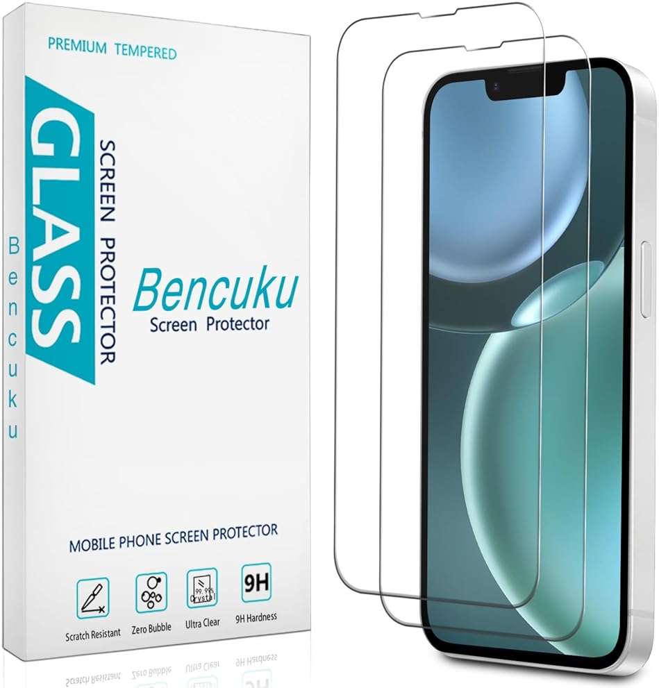 Bencuku (2 Pack) Screen Protector for iPhone 17e / iPhone 16e Tempered Glass, Anti Scratch, Bubble Free - Image 1