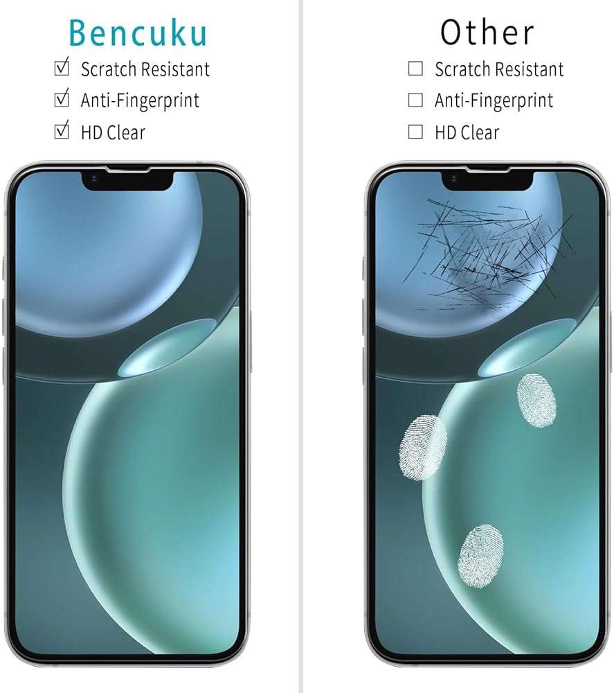 Bencuku (2 Pack) Screen Protector for iPhone 17e / iPhone 16e Tempered Glass, Anti Scratch, Bubble Free - Image 2