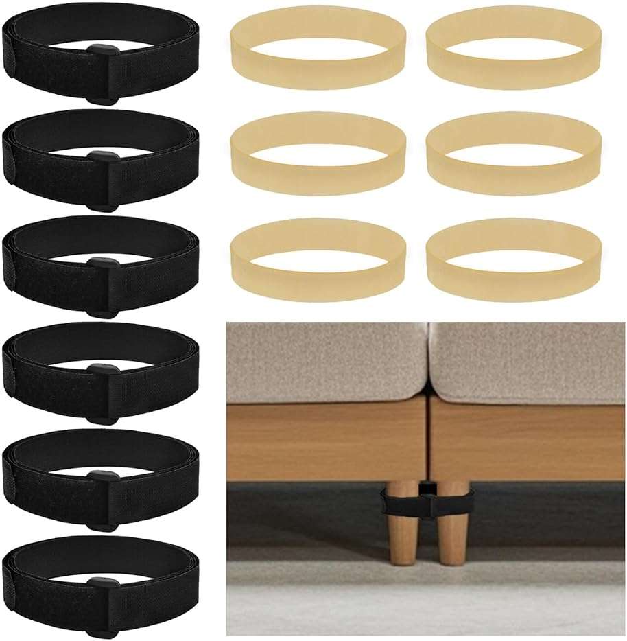 DSKMJT 6 Pack Sectional Couch Connectors to Make Sectional Stay Quick Install Tool-Free Keep Sliding Sofa in Place1 - Image 1