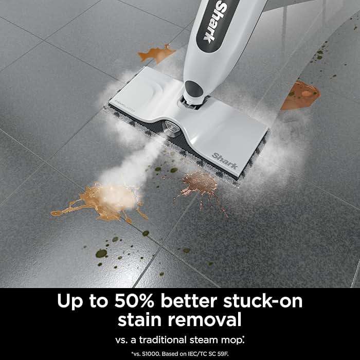 Shark SteamSpot Steam Mop with Steam Blaster Technology, 3 Steam Modes, 2 Washable Pads, XL Removable Water Tank, Lightweight, Steam Cleaner for sealed Hard Floors, Hardwood, Tile, Laminate, S2001 - Image 4