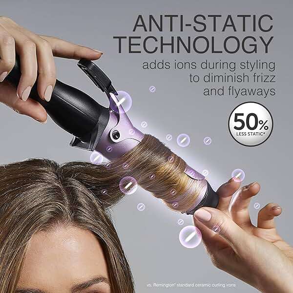 Remington Anti-Static 1.5-Inch Clipped Curling Iron with Titanium Protection, Fast Heat-Up, Ceramic Barrel for Big Voluminous Waves & Added Body, Auto Shut-Off - Image 3