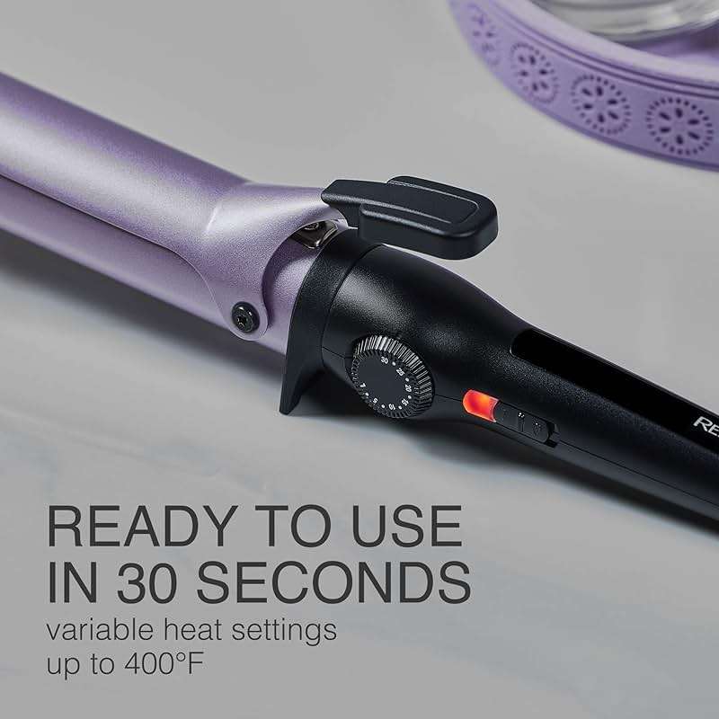 Remington Anti-Static 1.5-Inch Clipped Curling Iron with Titanium Protection, Fast Heat-Up, Ceramic Barrel for Big Voluminous Waves & Added Body, Auto Shut-Off - Image 5