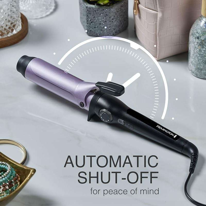 Remington Anti-Static 1.5-Inch Clipped Curling Iron with Titanium Protection, Fast Heat-Up, Ceramic Barrel for Big Voluminous Waves & Added Body, Auto Shut-Off - Image 6