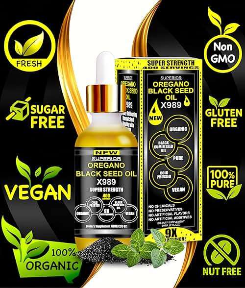 Oil Of Oregano With Black Seed Oil - 400 Servings, 2 in 1 Wild Organic Oregano Oil with Black Seed Oil for Immune & Digestive Support – Non-GMO, Gluten-Free Drops – Herbal Wellness Supplement - Image 3