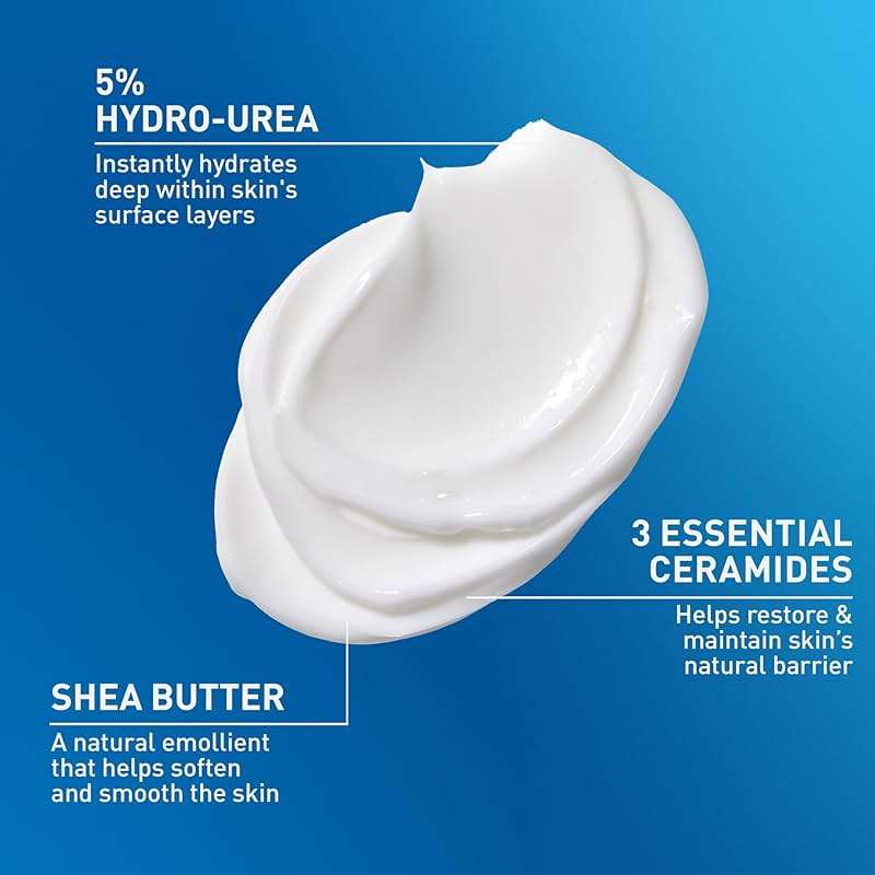 CeraVe Intensive Moisturizing Cream, Body Moisturizer With Shea Butter, 72H Hydration + Skin Barrier Repair, Fragrance-Free Body Lotion For Extremely Dry Skin, 19oz | Packaging May Vary - Image 3