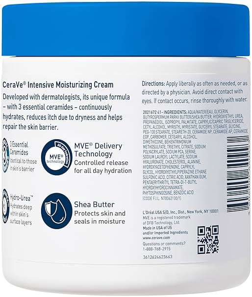 CeraVe Intensive Moisturizing Cream, Body Moisturizer With Shea Butter, 72H Hydration + Skin Barrier Repair, Fragrance-Free Body Lotion For Extremely Dry Skin, 19oz | Packaging May Vary - Image 10