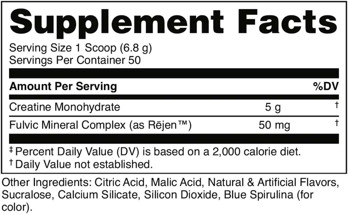 Bucked Up Blue Rasberry Creatine for Women and Men - Easy to Mix Vegetarian - Flavored Creatine Monohydrate Powder - Made in USA - 5G Per Serving - 50 Servings - 250 Grams Per Container - Image 2