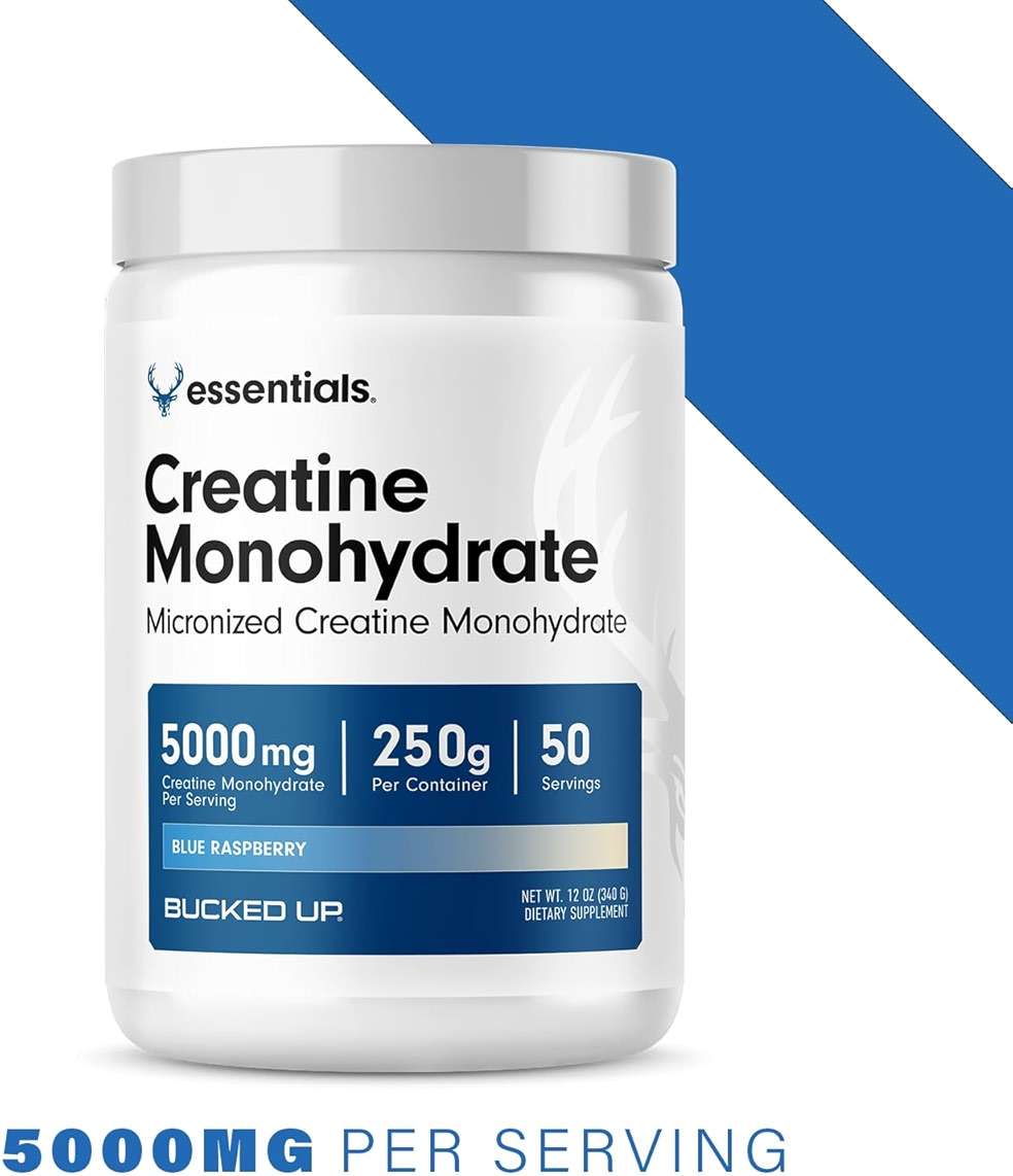 Bucked Up Blue Rasberry Creatine for Women and Men - Easy to Mix Vegetarian - Flavored Creatine Monohydrate Powder - Made in USA - 5G Per Serving - 50 Servings - 250 Grams Per Container - Image 5