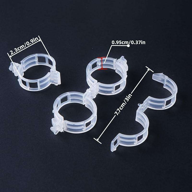 CIQIYO 100 Pcs Plant Support Clips,Plastic Clips for Securing Plants,Tomato Vine Clips,Plant Fixing Clips,Garden Clips for Climbing Plants,Grape,Vine Vegetables (100, White) - Image 3