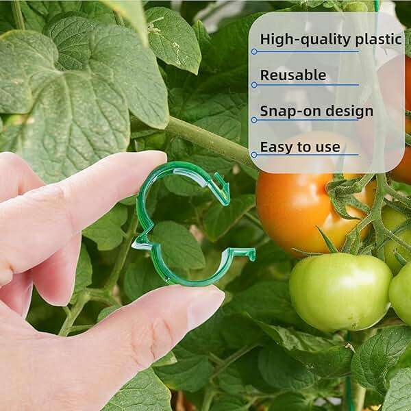 CIQIYO 100 Pcs Plant Support Clips,Plastic Clips for Securing Plants,Tomato Vine Clips,Plant Fixing Clips,Garden Clips for Climbing Plants,Grape,Vine Vegetables (100, White) - Image 8