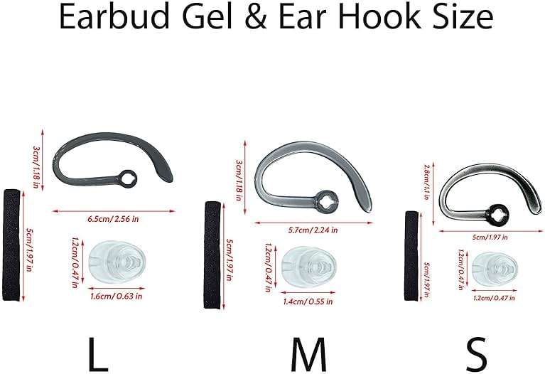 Aginkgo CS540 Eartips Set, Ear Hook Loops, Comfortable Ear Tips Foam Spare Ear Gels Secure Fit for Plantronics CS540 Savi W440 W740 W745 WH500 Headset 9pcs in a Box (S+M+L) - Image 3