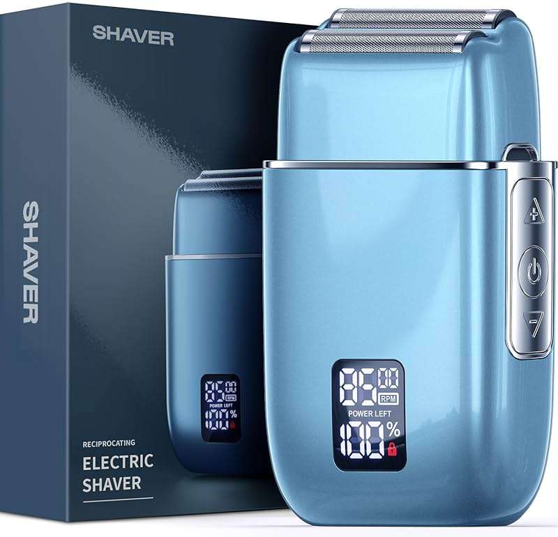 Electric Razor Electric Shaver for Men,Upgraded Foil Shaver with 3 Speeds, Double Floating Blade IPX7 Waterproof Wet/Dry LED Display USB Type C Rechargeable - Image 1