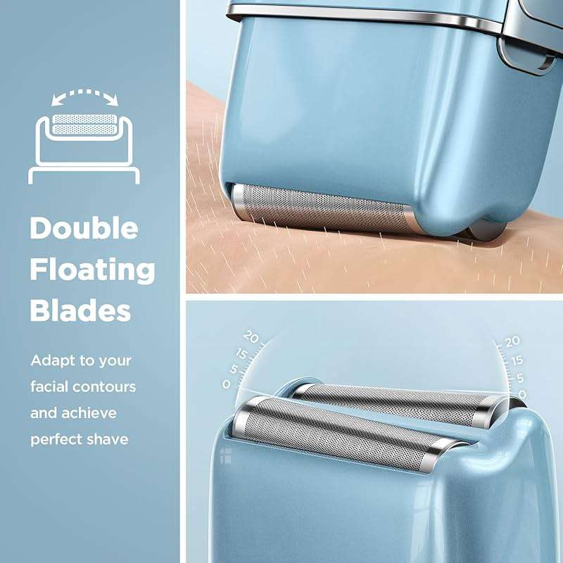 Electric Razor Electric Shaver for Men,Upgraded Foil Shaver with 3 Speeds, Double Floating Blade IPX7 Waterproof Wet/Dry LED Display USB Type C Rechargeable - Image 3