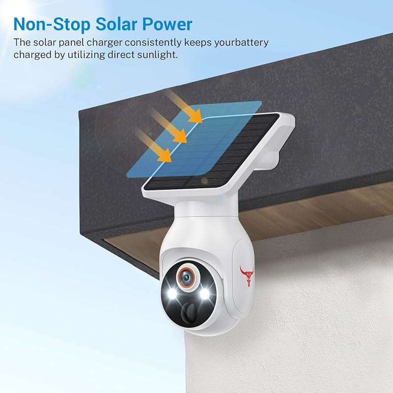 FameVibe 1080p Security Camera Wireless with Solar Panel, AI Human Detection, 2-Way Audio, Color Night Vision, Cloud Storage (Sold Separately), Indoor/Outdoor Surveillance Bullet Cam (WiFi) - Image 9