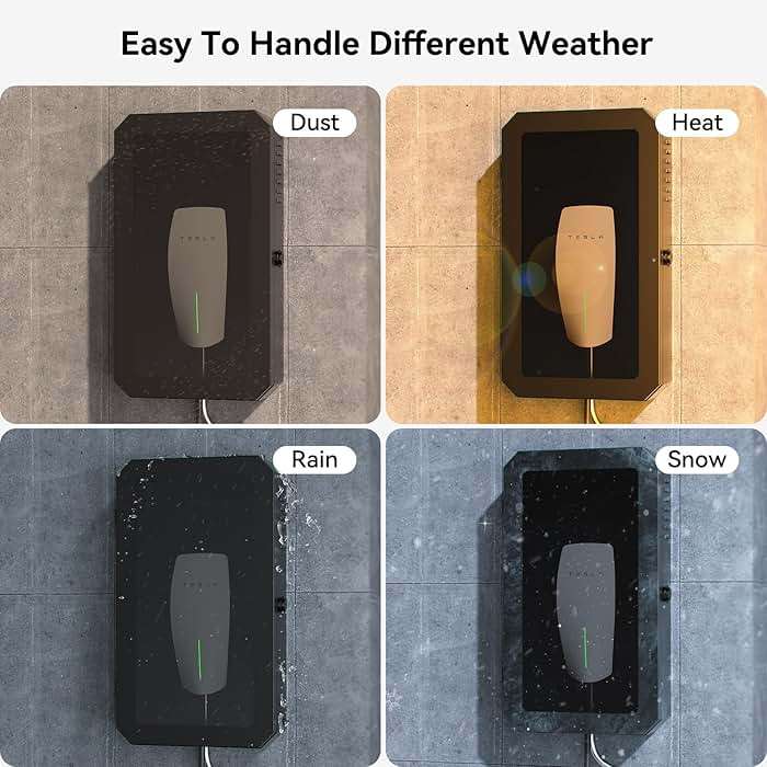 YONZEE Wall-Mounted EV Charger Protection Box – Weatherproof Charging Station Cover Case for Electric Vehicle Home Chargers, Compatible with Tesla, Standard Most EV Chargers - Image 7