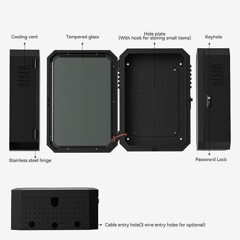 YONZEE Wall-Mounted EV Charger Protection Box – Weatherproof Charging Station Cover Case for Electric Vehicle Home Chargers, Compatible with Tesla, Standard Most EV Chargers - Image 9