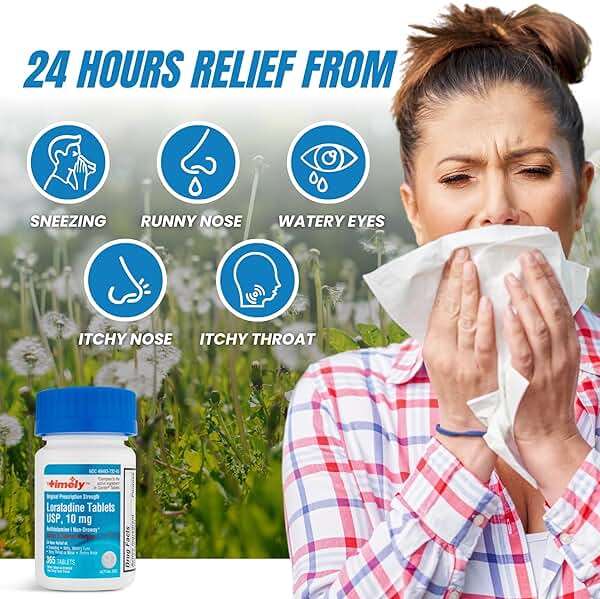 TIME-Cap Labs Loratadine 10mg Tablets, 24 Hour Allergy Relief Pills - Non Drowsy Antihistamine for Adults, Helps Relieve Sneezing, Runny Nose, Itchy Watery Eyes & Itchy Throat, 365 Count - Image 2