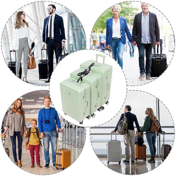 Vividwise Luggage Straps, Stretchable Luggage Connector Straps for Suitcases, Metal Buckle Add A Bag Adjustable Attachment Accessories Belts (Black-Metal Buckle, 1" W) - Image 7