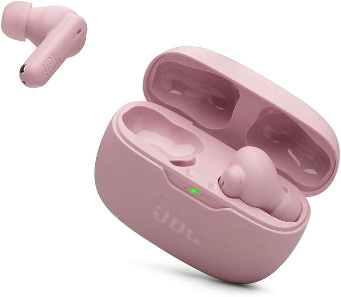 JBL Vibe Beam 2 - True Wireless Noise Cancelling Earbuds with JBL Pure Bass Sound & Smart Ambient Technology, 4mics for Crisp, Clear Calls, up to 40Hrs of Playback, IP54 Dust & Water Resistant (Pink) - Image 1