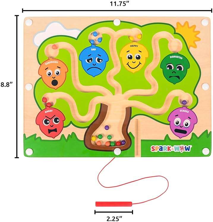 Spark & Wow Magnetic Maze | My Emotions Tree | Magnet Board for Toddlers | 6 Feelings & Colors | Ages 18m+ | Emotional Regulation Tools for Kids - Image 3