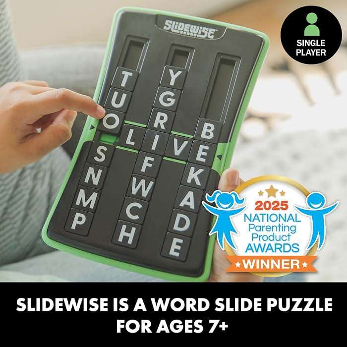 Educational Insights Slidewise - Word Games and Brain Teaser Puzzles for Kids 8-12, Kids Slide Puzzle Game, Travel Size Handheld Games, Single Player Brain Teasers for Adults, Teens, and Children - Image 2
