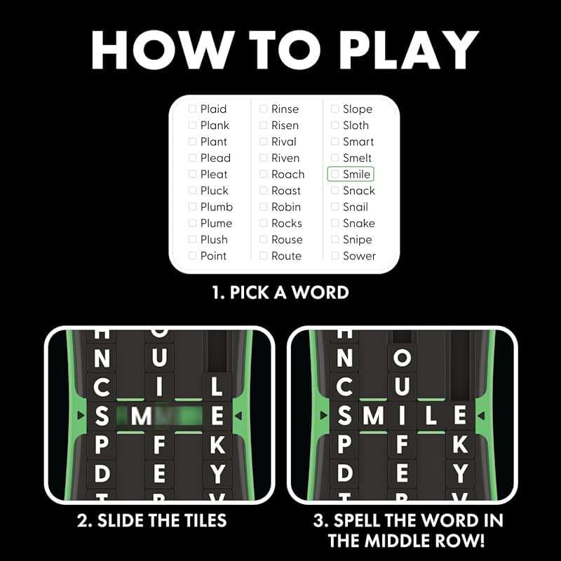 Educational Insights Slidewise - Word Games and Brain Teaser Puzzles for Kids 8-12, Kids Slide Puzzle Game, Travel Size Handheld Games, Single Player Brain Teasers for Adults, Teens, and Children - Image 3