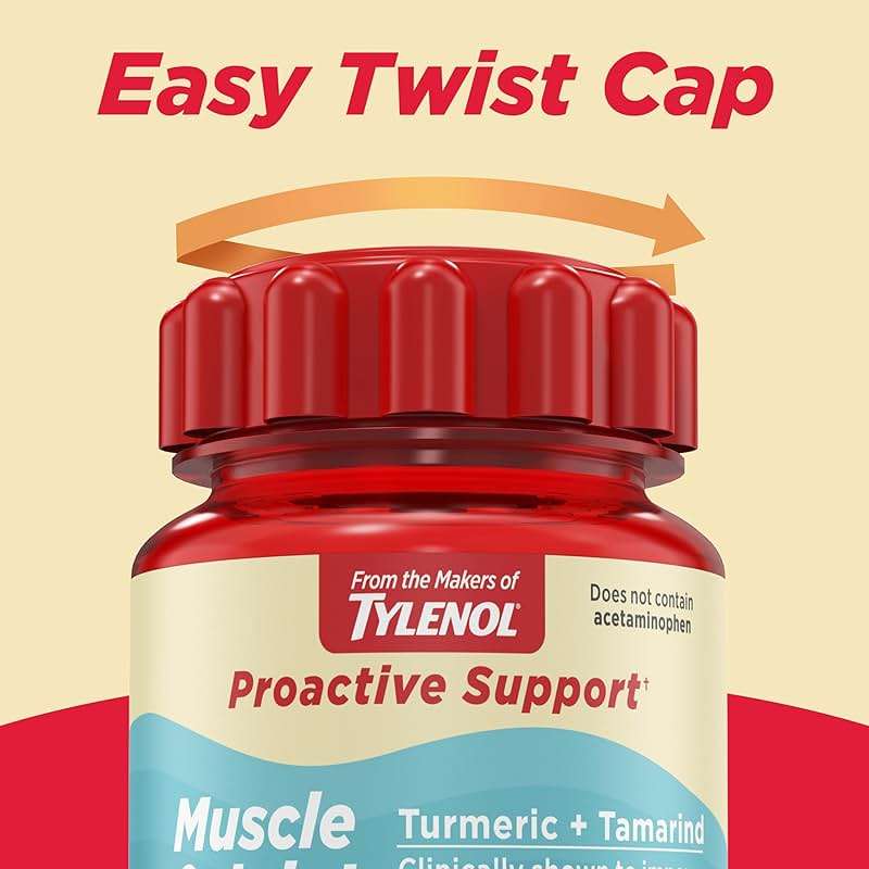 Tylenol Proactive Support* Muscle & Joint Supplements + Stress, Drug Free, Tamarind + Turmeric Supplement and Sceletium Extract to Improve Joint Comfort & Flexibility 30 ct - Image 8