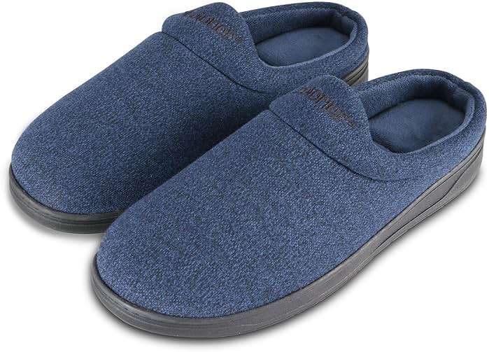 isotoner Men's Indoor/Outdoor Heathered Knit Brady Clog Slippers With Memory Foam Comfort and Heel Support - Image 3