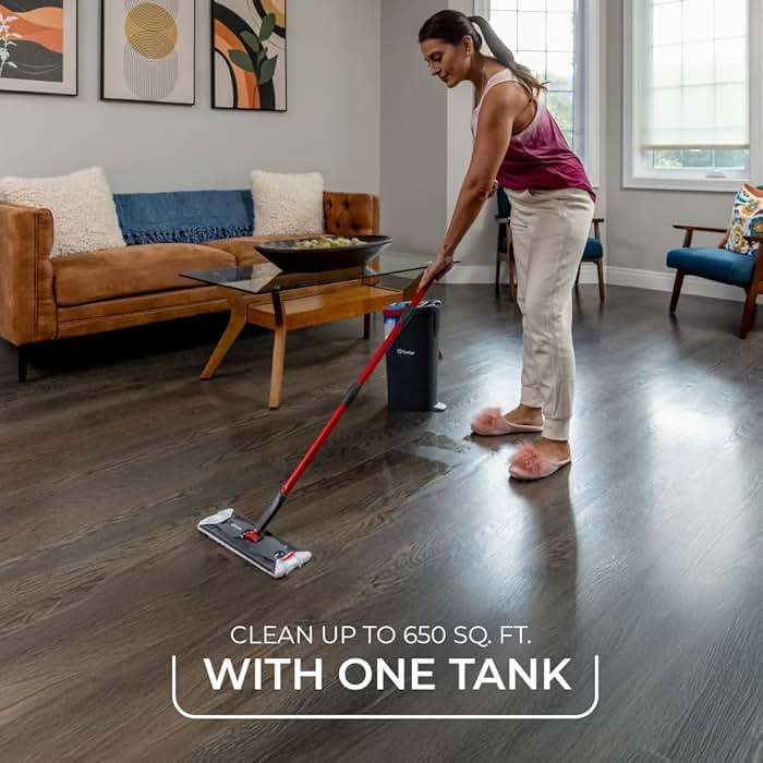 O-Cedar H2prO Flat Mop System | Quick Everyday Cleaning | Dual-Tank Fresh Water System | Machine Washable Reusable Microfiber Mop Pad | Safe on Hardwood, Tile & Vinyl Floors - Image 2