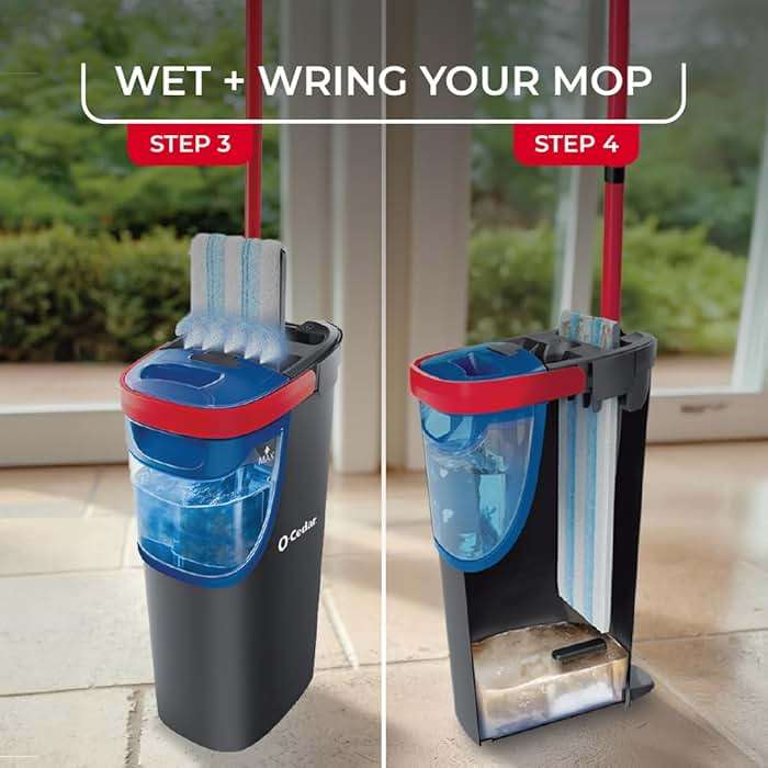 O-Cedar H2prO Flat Mop System | Quick Everyday Cleaning | Dual-Tank Fresh Water System | Machine Washable Reusable Microfiber Mop Pad | Safe on Hardwood, Tile & Vinyl Floors - Image 5