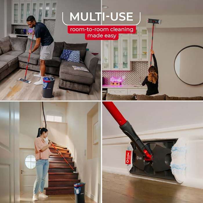 O-Cedar H2prO Flat Mop System | Quick Everyday Cleaning | Dual-Tank Fresh Water System | Machine Washable Reusable Microfiber Mop Pad | Safe on Hardwood, Tile & Vinyl Floors - Image 7