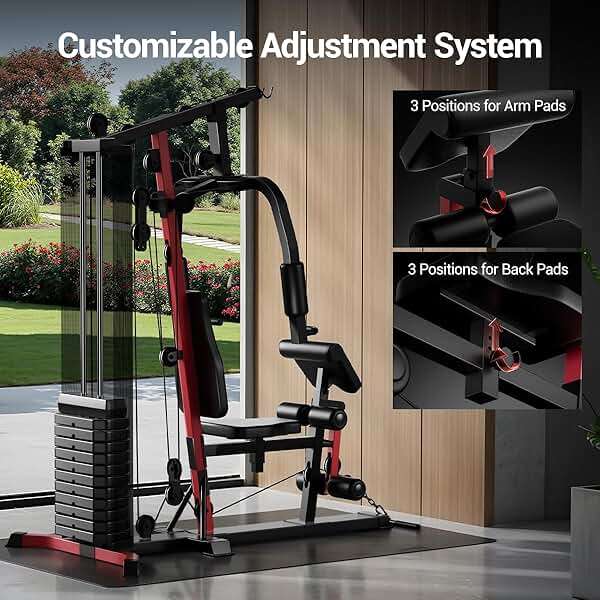 ROBORE Home Gym System with 160LB Weight Stack, Multifunctional All-in-One Workout Station, Full Body Strength Training System - Image 4