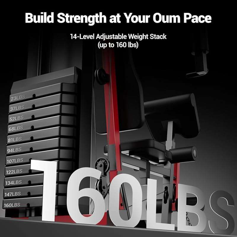 ROBORE Home Gym System with 160LB Weight Stack, Multifunctional All-in-One Workout Station, Full Body Strength Training System - Image 5