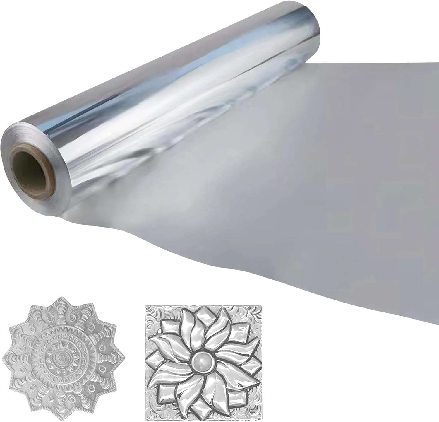 Foil Aluminum Roll Heavy Duty:Extra Thick Tin Foil Craft Engraving,Aluminum Foil Heavy Duty for Painting Embossing,Aluminum Flashing Roll Metal Sheets for Crafts,70um Thick (70umThick/18"W/42ft L) - Image 1