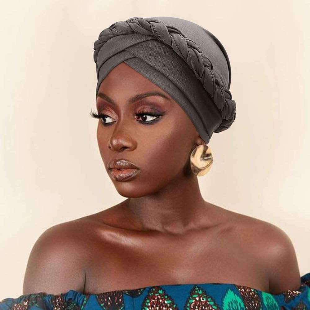 African Women Turban Caps Beanie Pre-Tied Twisted Braids Headwraps for Women Head Scarf Chemo Cancer Headwear Cap - Image 4