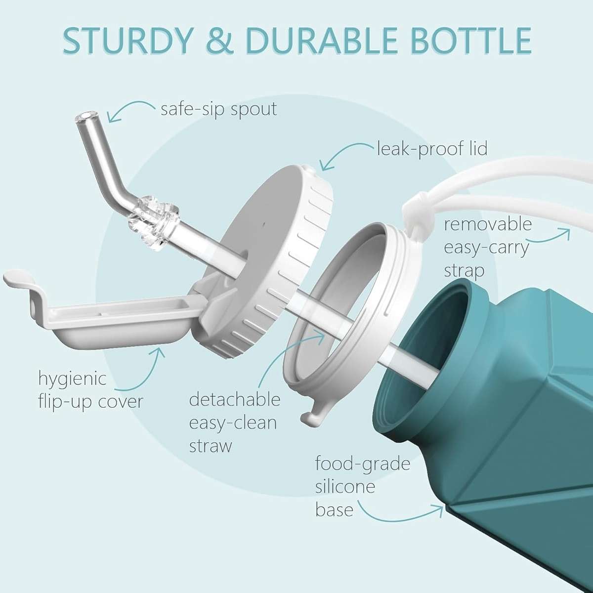BEAUTAIL Collapsible Water Bottles 20.6oz, Silicone Foldable Portable Travel Water Bottle, Lightweight Reusable Leakproof for Traveling Camping Hiking Cycling Yoga Sports Outdoor - Image 4