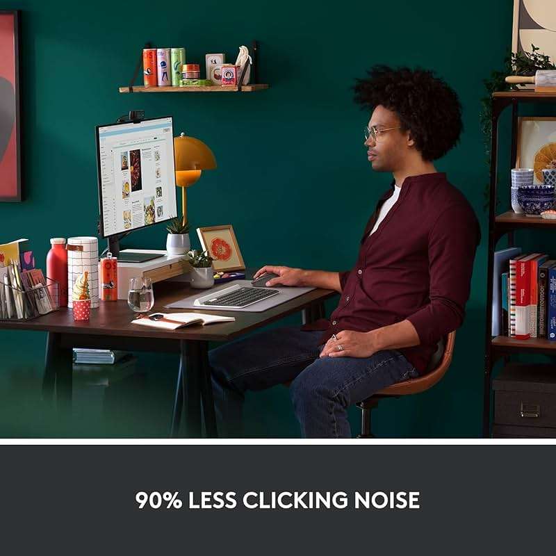 Logitech - Signature M550 L Full Size Bluetooth Ambidextrous Mouse with Silent Clicks - Wireless - Blue (Renewed) - Image 3