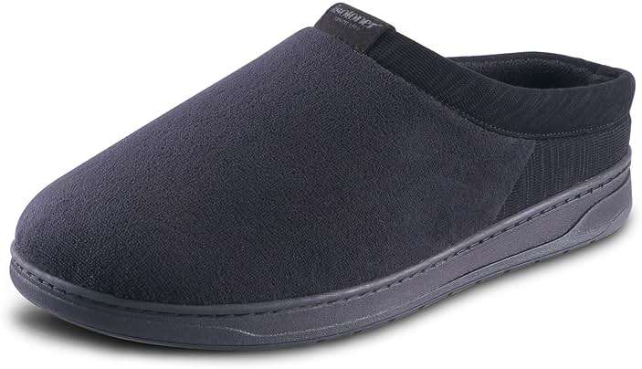 isotoner Men's Indoor/Outdoor Slip-on Microterry Jake Clog Slippers With Memory Foam Comfort and Heel Support - Image 1