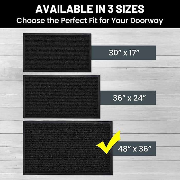 Sierra Concepts Front Door Mat X-Large Welcome Floor Mats - Entryway Indoor Outdoor Entrance Doormat, Patio, Porch, Muddy Dog Shoe, Inside Outside Low Profile 48x36in, 2-Pack Black - Image 5