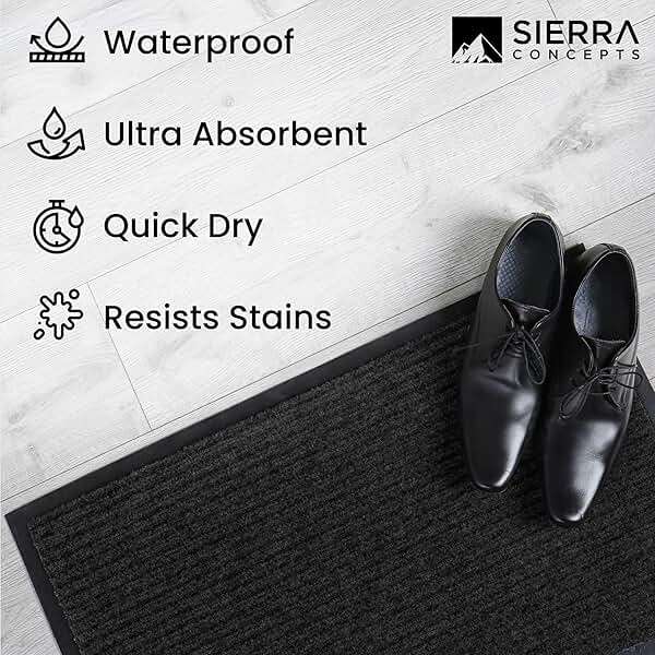 Sierra Concepts Front Door Mat X-Large Welcome Floor Mats - Entryway Indoor Outdoor Entrance Doormat, Patio, Porch, Muddy Dog Shoe, Inside Outside Low Profile 48x36in, 2-Pack Black - Image 6