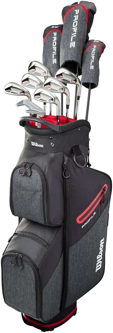 Wilson Senior Profile Complete Golf Set with Cart Bag - Right Hand, Senior, Red/Black/Silver - Image 1