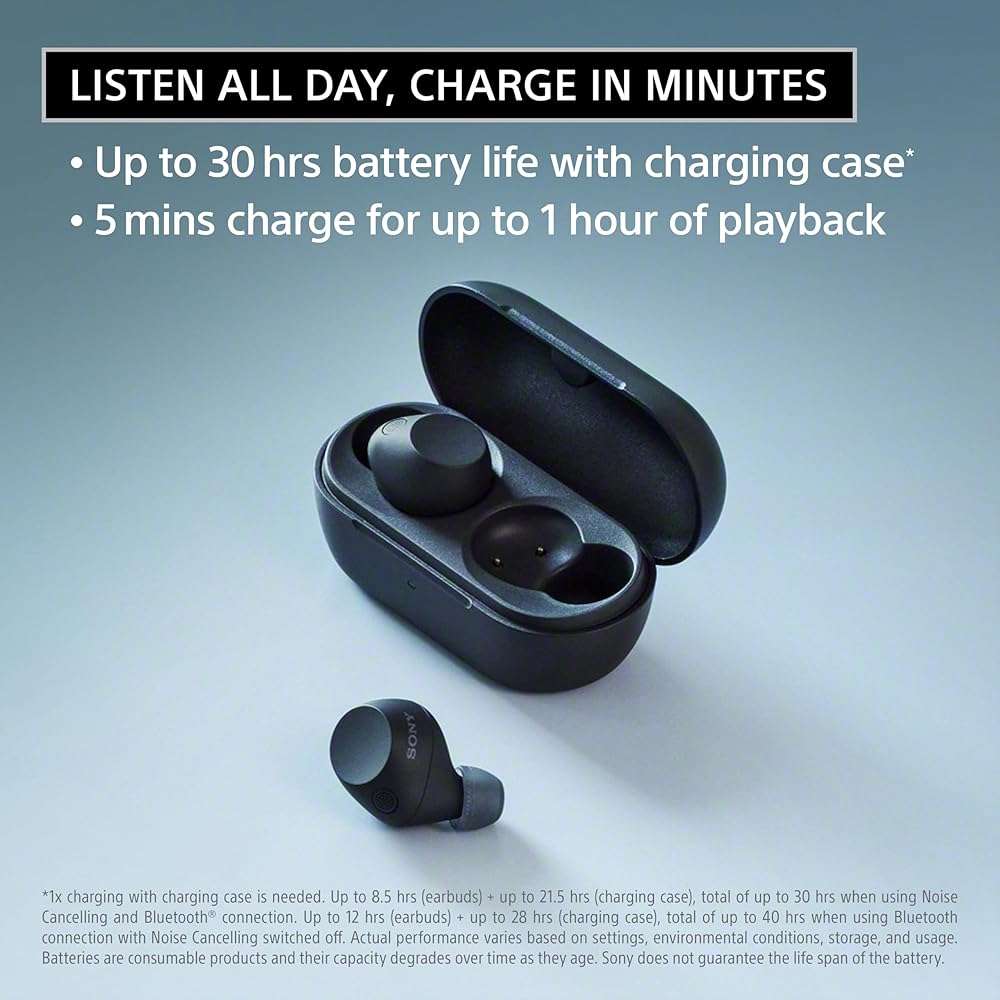 Sony WF-C710N Truly Wireless Noise-Canceling Earbuds with up to 30-Hour Battery Life, Lightweight and Secure, Glass Blue - Image 3