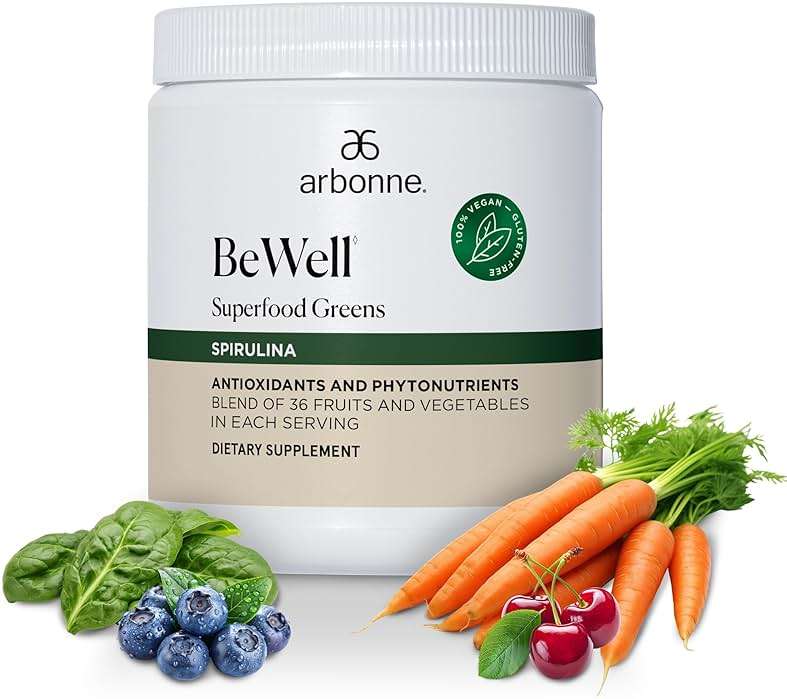 Arbonne BeWell Superfood Greens Powder - Health Supplement Powder Made from a Variety of Fruits and Vegetables, Organic Green Juice Supplement, 7.8 oz - Image 1