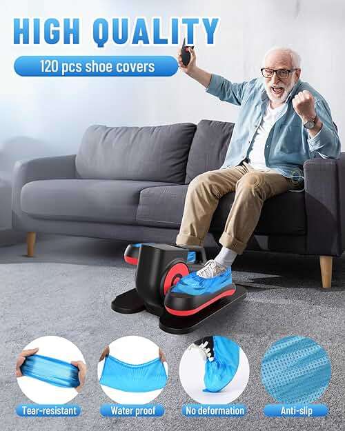 Shoe Covers Disposable-120 Pcs(60 pairs) Compact, Waterproof and Recyclable Shoe Booties Covers for Indoors,fits up to size 11 US Men and 13 US Women, Blue, Large - Image 5