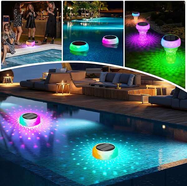2 in 1 Pool Chlorine Floater Solar Pool Light - Chlorine Tablet Floater with Colorful Lights, Floating Dispenser Large Capacity for 3'' or 1'' Tablets, Remote-Controlled Adjustable - Image 7