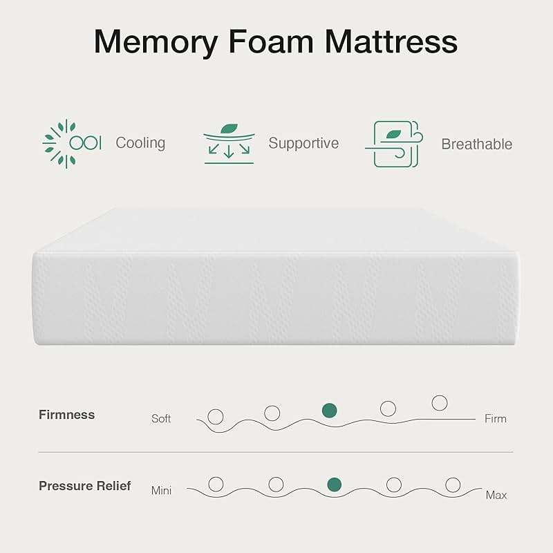 Novilla Twin Mattress s, 5 Inch Twin Bed Mattress in a Box, Gel Memory Foam Mattresses for Cooling Night Sleep, Pressure Relief, CertiPUR-US Certified - Image 8